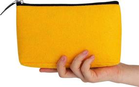 img 1 attached to 🖊️ Mr. Pen Pencil Case 2 Pack: Yellow and Blue Felt Fabric Pencil Pouches with Zipper - Perfect School Supplies Organizer, Pen Case and Pen Bag