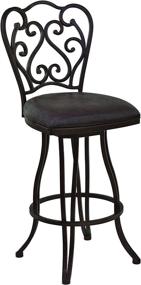 img 3 attached to 26-inch Counter Height Swivel Barstool by Armen Living in Bandero Espresso Fabric and elegant Black Metal Finish