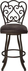 img 2 attached to 26-inch Counter Height Swivel Barstool by Armen Living in Bandero Espresso Fabric and elegant Black Metal Finish