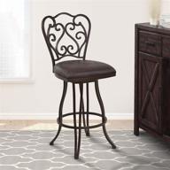 26-inch counter height swivel barstool by armen living in bandero espresso fabric and elegant black metal finish логотип