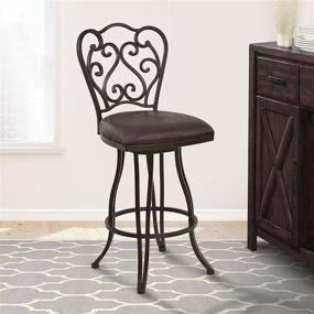 img 4 attached to 26-inch Counter Height Swivel Barstool by Armen Living in Bandero Espresso Fabric and elegant Black Metal Finish