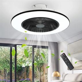 img 4 attached to 🌀 IYUNXI 22-Inch Smart Enclosed Ceiling Fan with Lights and Remote Control – Low Profile Flush Mount, 3-Color Dimmable, Modern Kids Ceiling Fan with Light Kit, 7 Blades, 3-Speed Timing