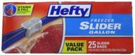 плотный морозный пакет hefty one zip, объем 1 галлон, 25 штук - удобное хранилище для замораживания продуктов. логотип