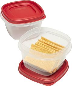 img 1 attached to 🍱 Organize with Rubbermaid Easy Find Lids Food Storage Containers, 2 Cup, Racer Red, 4-Piece Set