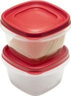 🍱 organize with rubbermaid easy find lids food storage containers, 2 cup, racer red, 4-piece set логотип