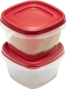 img 4 attached to 🍱 Organize with Rubbermaid Easy Find Lids Food Storage Containers, 2 Cup, Racer Red, 4-Piece Set