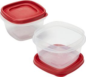 img 2 attached to 🍱 Organize with Rubbermaid Easy Find Lids Food Storage Containers, 2 Cup, Racer Red, 4-Piece Set