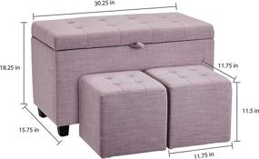 img 3 attached to 🪑 First Hill FHW WFO124PK Lavender Ottomans