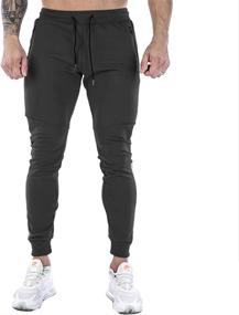 img 3 attached to GANSANRO Mens Jogger Sweatpants: 👖 Stylish Slim-Fit Workout Pants with Pockets