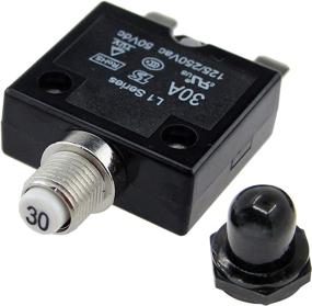 img 3 attached to RKURCK AC 125/250V Push Button Reset 30A Circuit Breakers Thermal Overload Protector With Quick Connect Terminals And Waterproof Button Black Cap(5 Pcs）