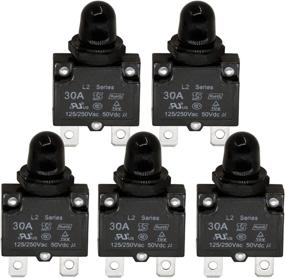 img 4 attached to RKURCK AC 125/250V Push Button Reset 30A Circuit Breakers Thermal Overload Protector With Quick Connect Terminals And Waterproof Button Black Cap(5 Pcs）