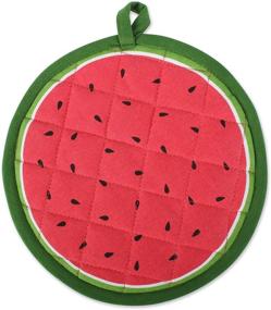 img 2 attached to 🍉 DII Watermelon Collection Kitchen Set with Potholder & Dishtowel - Sweet Summer, 4-Piece Pack