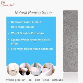 img 3 attached to 🚽 Powerful Maryton Pumice Stone Pack of 4 to Eliminate Toilet Bowl Stains and Hard Water Ring