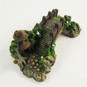 img 1 attached to 🏞️ DHLink Resin Ornaments: Vibrant Pavilion Bridge Tree Decor for Fish Tank Aquarium
