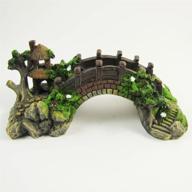 🏞️ dhlink resin ornaments: vibrant pavilion bridge tree decor for fish tank aquarium logo