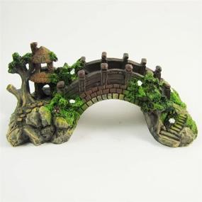 img 2 attached to 🏞️ DHLink Resin Ornaments: Vibrant Pavilion Bridge Tree Decor for Fish Tank Aquarium