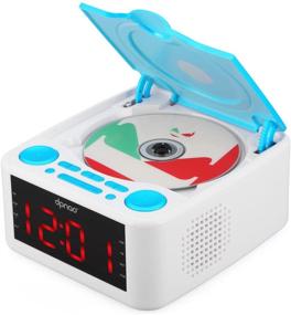 img 3 attached to 🎵 DPNAO Compact CD Player: Boombox Stereo System for Kids Girls, with Alarm Clock, FM Radio, AUX, USB Port & Headphone Jack - Blue