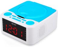 🎵 dpnao compact cd player: boombox stereo system for kids girls, with alarm clock, fm radio, aux, usb port & headphone jack - blue logo