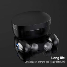 img 3 attached to JELLICO Bluetooth 5.0 Wireless Earbuds with Charging Case - TWS Stereo Noise Cancelling Headphones, Built-in Mic and Premium Sound for Sports, Deep Bass (Black)