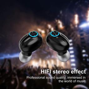 img 1 attached to JELLICO Bluetooth 5.0 Wireless Earbuds with Charging Case - TWS Stereo Noise Cancelling Headphones, Built-in Mic and Premium Sound for Sports, Deep Bass (Black)