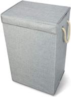 🧺 primary designs large laundry hamper: collapsible, magnetic lid & rope handles - 16"x12"x24" grey логотип