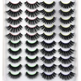 img 3 attached to Enhance Your Look with 20 Pairs of Fluffy False 👀 Eyelashes - 4 Styles, 3D Volume, Faux Mink Lashes, Lengths 14-18mm