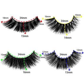 img 2 attached to Enhance Your Look with 20 Pairs of Fluffy False 👀 Eyelashes - 4 Styles, 3D Volume, Faux Mink Lashes, Lengths 14-18mm