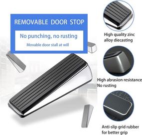 img 1 attached to 🚪 Premium Zinc Alloy Rubber Door Wedge: Non-Slip, Wear-Resistant | Removable Doorstop for Enhanced Security, All Floor Types | Heavy Duty Door Jam, Wall Protector