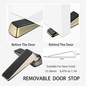 img 3 attached to 🚪 Premium Zinc Alloy Rubber Door Wedge: Non-Slip, Wear-Resistant | Removable Doorstop for Enhanced Security, All Floor Types | Heavy Duty Door Jam, Wall Protector