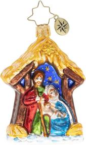 img 2 attached to 🎄 European Glass Christmas Ornament by Christopher Radko - Asleep in The Manger Gem: Hand-Crafted for Perfect Holiday Decor