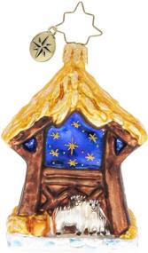 img 1 attached to 🎄 European Glass Christmas Ornament by Christopher Radko - Asleep in The Manger Gem: Hand-Crafted for Perfect Holiday Decor