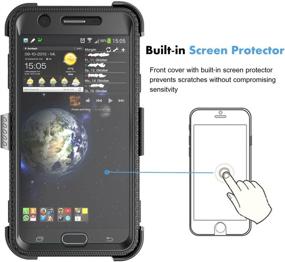 img 1 attached to 📱 Njjex Galaxy J7 Sky Pro Case for Samsung J7 V/J7 Perx/J7 Prime/J7 2017 - [Nbeck] Heavy Duty Rugged Holster Phone Cover with Built-in Screen Protector, Locking Belt Swivel Clip, Kickstand [Black]