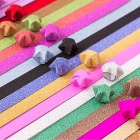 img 2 attached to 🌟 400 Sheets of Glitter Origami Stars Papers: DIY Paper Package in 20 Vibrant Colors