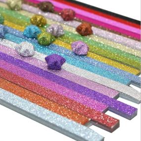 img 4 attached to 🌟 400 Sheets of Glitter Origami Stars Papers: DIY Paper Package in 20 Vibrant Colors