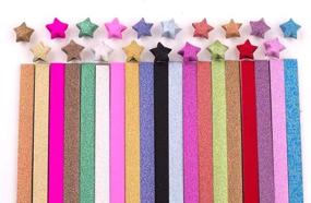 img 1 attached to 🌟 400 Sheets of Glitter Origami Stars Papers: DIY Paper Package in 20 Vibrant Colors