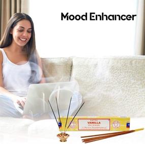 img 1 attached to 🌿 Satya Nag Champa Vanilla Incense Sticks - 12 Packs, 15g Each