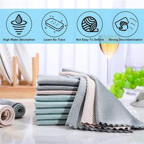 img 2 attached to 15-Piece Nanoscale Fish Scale Cloth: Streak-Free Miracle for Household 🦈 Cleaning & Car Polishing - Reusable, Multi-functional, & Two Sizes (Mixed Color)