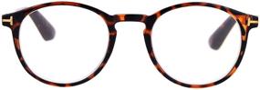 img 3 attached to 👓 Vintage Round Keyhole Horn Rim Reading Glasses with a Slim Plastic Frame