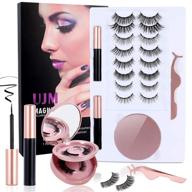 👁️ 10 pairs ujm magnetic eyelashes with magnetic eyeliner, 2 tubes of 5d magnetic lashes kit, reusable magnetic false lashes with mirror box for long-lasting, natural look without glue logo