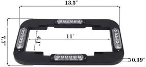 img 3 attached to 🚨 Police Lights 13.5" Red Blue Emergency Lights for Vehicles with Black Frames, License Plate Lights Front/Rear - 24 LED 24W, 18 Flash Modes Strobe Warning Hazard