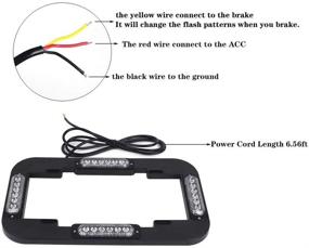 img 2 attached to 🚨 Police Lights 13.5" Red Blue Emergency Lights for Vehicles with Black Frames, License Plate Lights Front/Rear - 24 LED 24W, 18 Flash Modes Strobe Warning Hazard