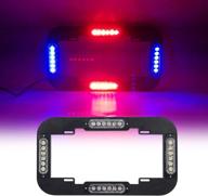 🚨 police lights 13.5" red blue emergency lights for vehicles with black frames, license plate lights front/rear - 24 led 24w, 18 flash modes strobe warning hazard logo