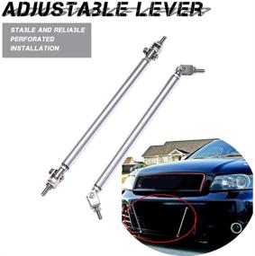 img 2 attached to 🚘 Premium Adjustable 8-11 inch Front Bumper Lip Splitter Diffuser Strut Rod Tie Bars - Universal Fit for Most Vehicles, Chrome Finish