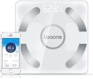 leaone body fat scale - 30x30cm, usb charging, white led, smart bluetooth digital bmi weight scale, body composition analyzer health monitor with tempered glass, smartphone app, supports up to 400 lbs - white logo