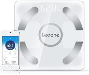 img 4 attached to Leaone Body Fat Scale - 30x30cm, USB Charging, White LED, Smart Bluetooth Digital BMI Weight Scale, Body Composition Analyzer Health Monitor with Tempered Glass, Smartphone App, Supports up to 400 lbs - White