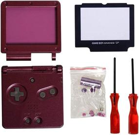 img 3 attached to Enhance Your Gaming Experience with Timorn Full Parts Housing Shell Pack Replacement for GBA SP Gameboy Advance SP (Purple Pack)
