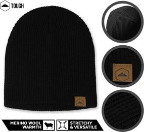 img 1 attached to Merino Wool Ribbed Beanie Knit Hats for Men & Women - Warm & Soft Winter Skull Caps for Cold Weather - Stylish Toboggan Headwear