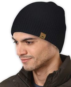 img 4 attached to Merino Wool Ribbed Beanie Knit Hats for Men & Women - Warm & Soft Winter Skull Caps for Cold Weather - Stylish Toboggan Headwear