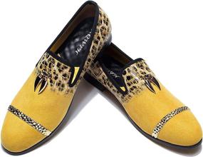 img 4 attached to 👞 Stylish and Comfortable: XQWFH Rhinestone Leather Slip-On Loafers for Men