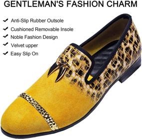 img 3 attached to 👞 Stylish and Comfortable: XQWFH Rhinestone Leather Slip-On Loafers for Men